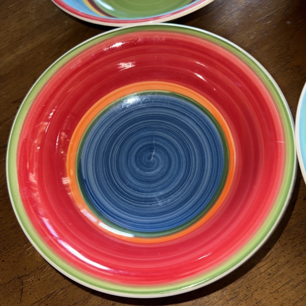 4 Royal Norfolk Stoneware 7-1/4" Soup Bowls Multicolor Very Nice Condition - Picture 2 of 7
